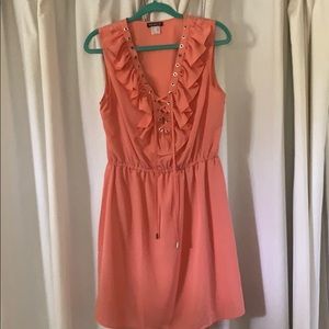 2/$12 NWOT Venus Size M Coral Lace Up Dress